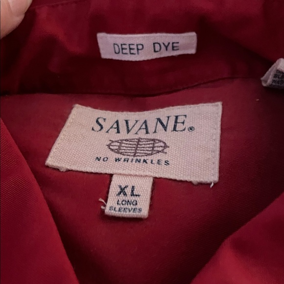 NWT Savane Red Men’s Long Sleeves Dress Shirt Size XL - Picture 4 of 4
